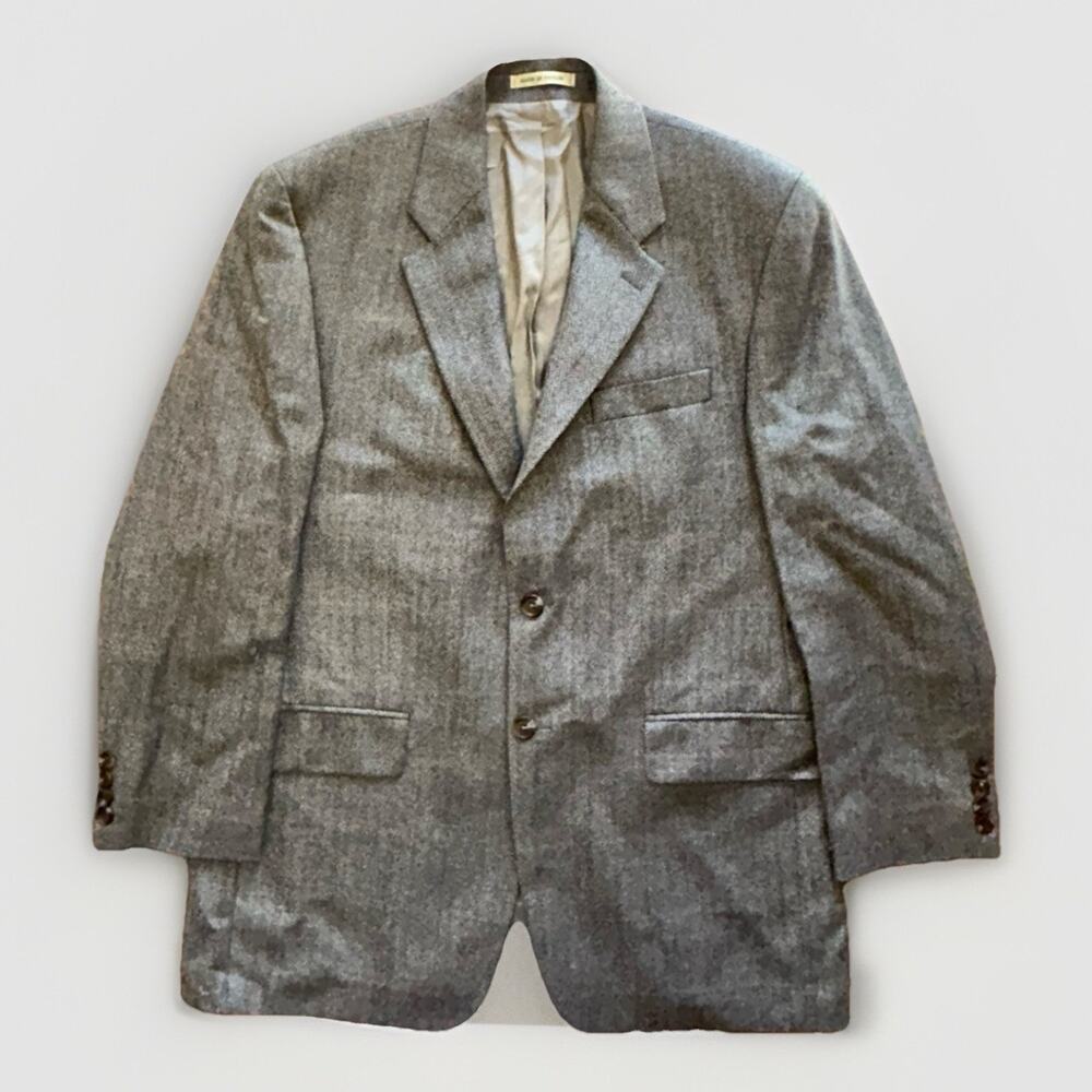 Lauren Ralph Lauren Lambswool Blazer Men's Size 40R Brown Herringbone Two Button